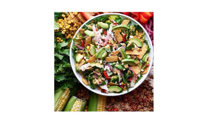 Panera Southwest Chile Lime Ranch Salad with Chicken