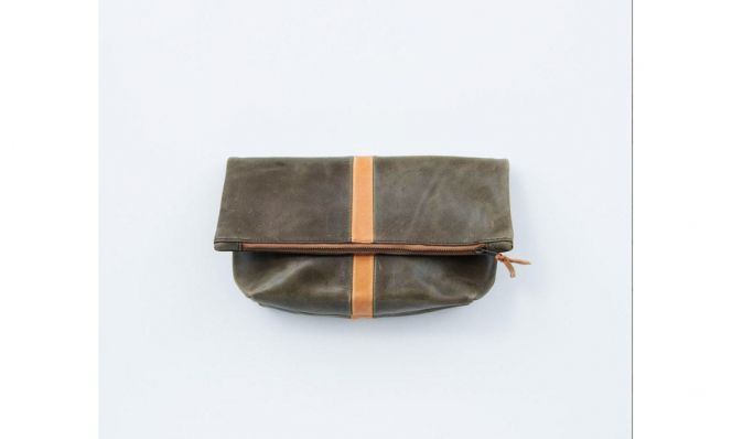 Olive Emnet Foldover Clutch
