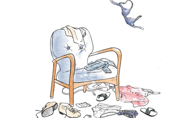 chair with clothing