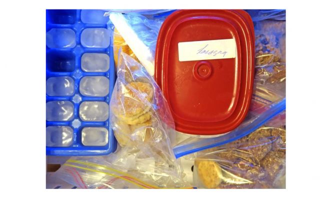 food in freezer