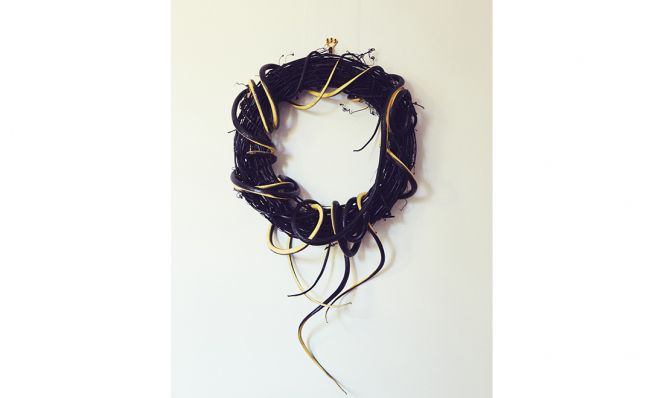 snake door wreath for halloween