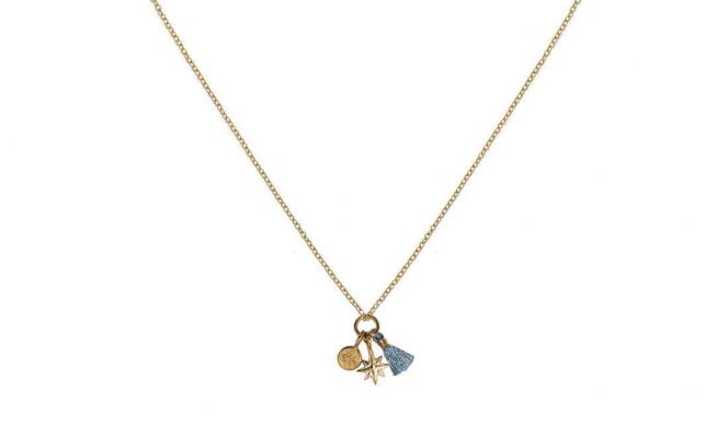 Aha Gold Plated Charm Chain Necklace