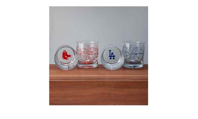 Baseball Park Map Glasses
