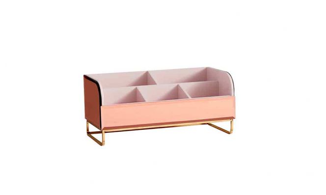 Mirrored acrylic beauty organizer
