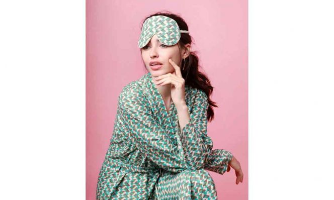 Mulberry Silk Eye Mask - Teal/Grey
