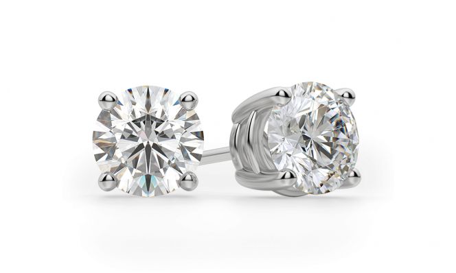 Round Cut Stud Earrings