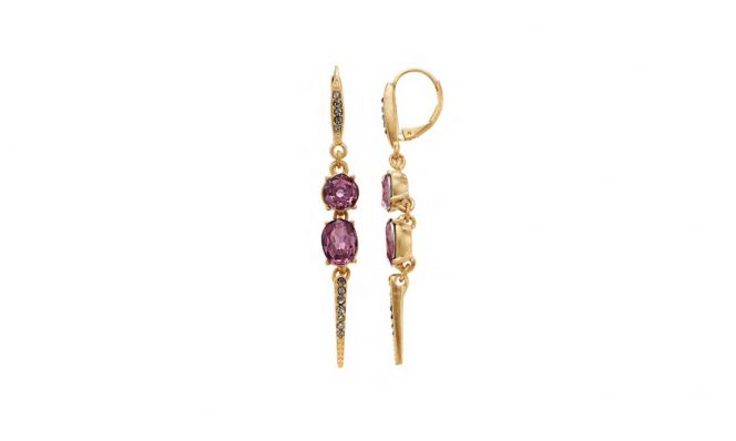 Simply Vera Vera Wang Purple Simulated Crystal & Stone Linear Spike Drop Earrings