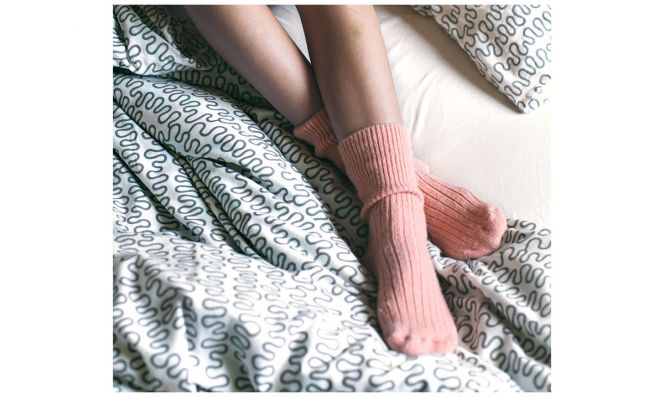 feet in cozy socks