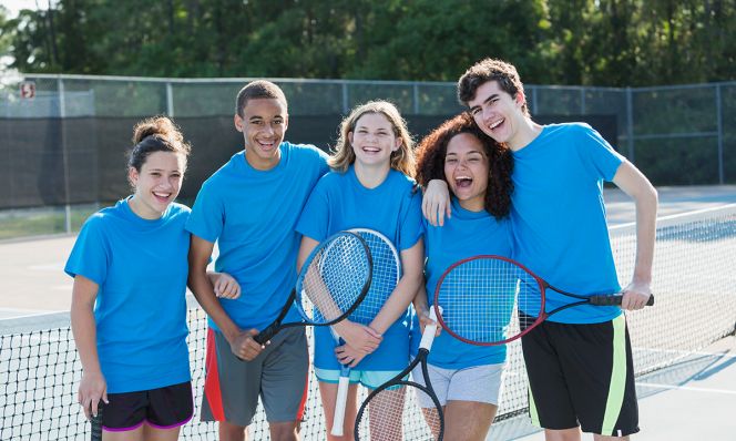 teens at tennis camp