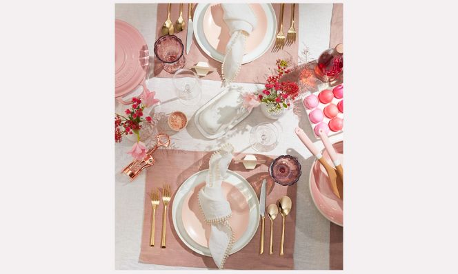 pink spring tabletop