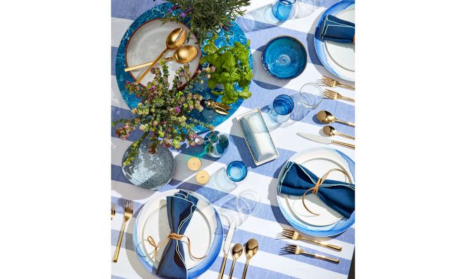 blue spring tabletop