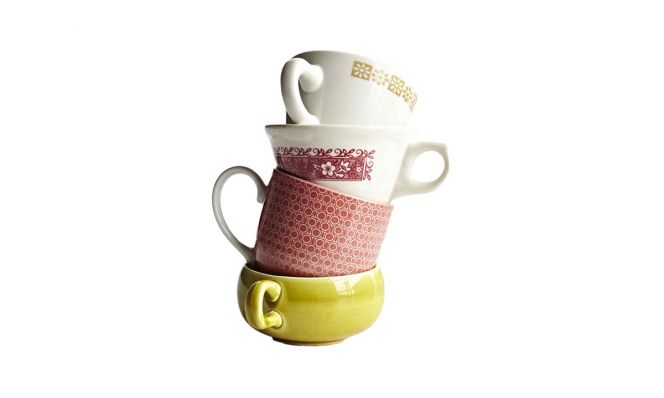 stack of coffee mugs