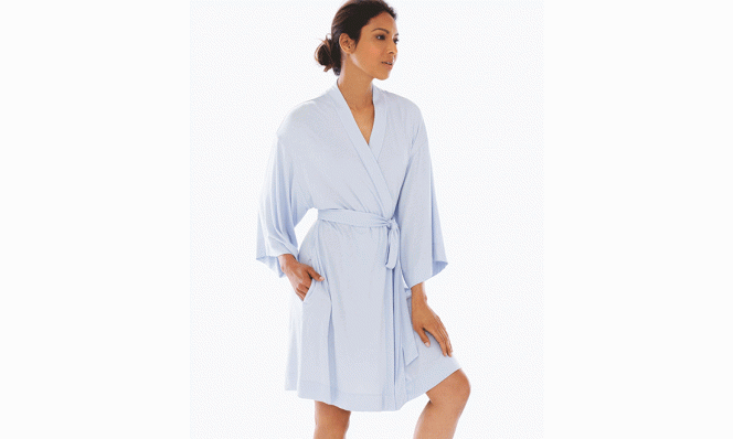 All Wrapped Up Cool Nights Kimono Sleeve Short Robe