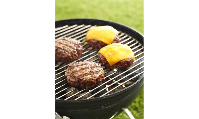 cheeseburgers on a grill