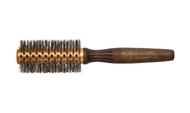 round brush for styling side-swept bangs